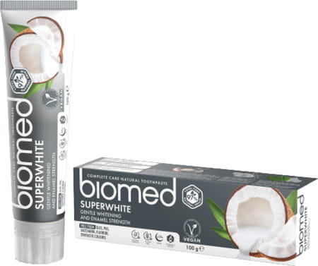Biomed Superwhite Natural Toothpaste - Buy Two Get One Mouthwash Free -100gm