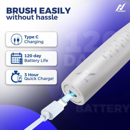 Nexlev Electric Toothbrush - Type C- White