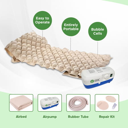 Sahyog Wellness Pvc Nylon Inflatable Air Mattress For Bed Sores (Gold)