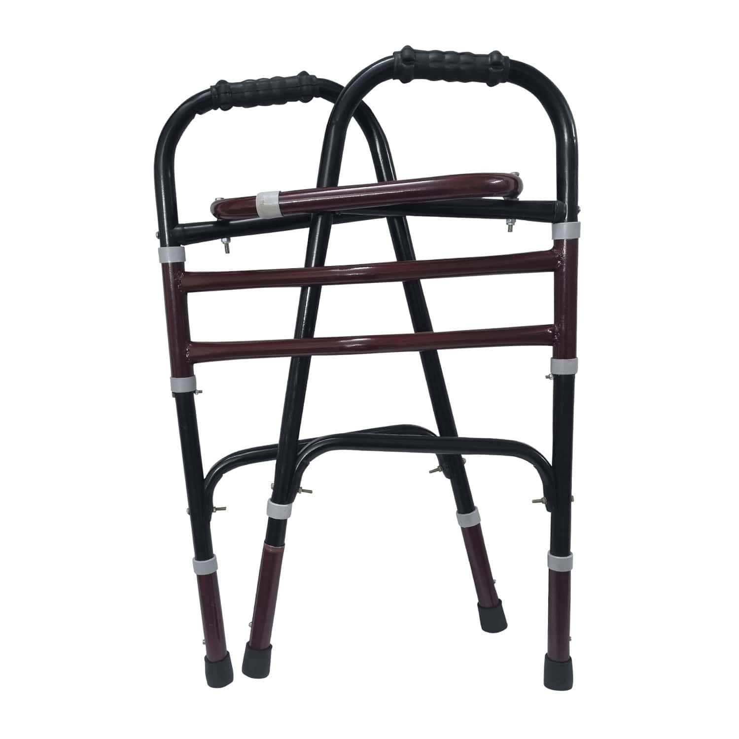 Sahyog Wellness Height Adjustable Folding Walker For Adults | Made In India (black)