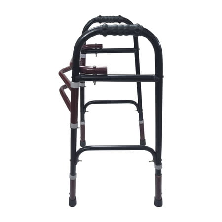 Sahyog Wellness Height Adjustable Folding Walker For Adults | Made In India (Black)