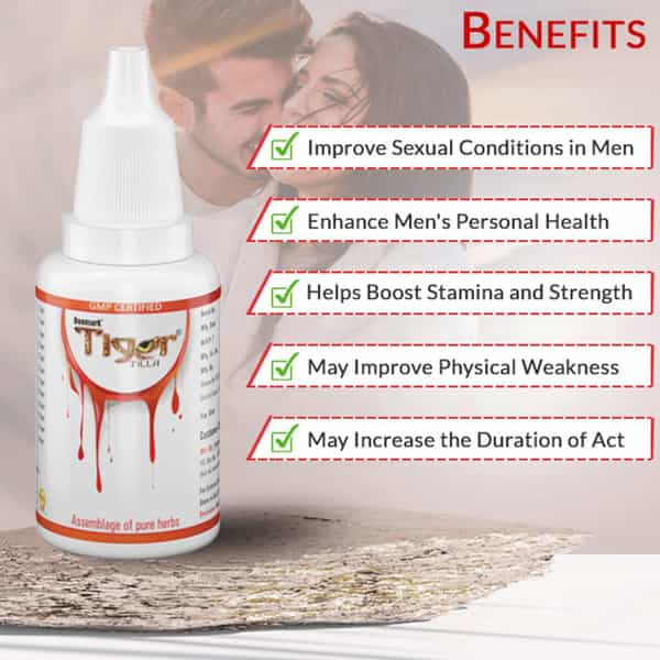 Deemark Tiger Tilla Oil 15Mlx2 Vitamin C & E Enriched|Mens Wellness|Boost Stamina Vigour & Vitality