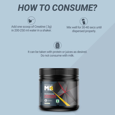 Muscleblaze Micronized Creatine Monohydrate Powder| Unflavoured (250g) With Shaker