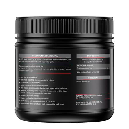 Muscleblaze Micronized Creatine Monohydrate Powder| Unflavoured (250g) With Shaker
