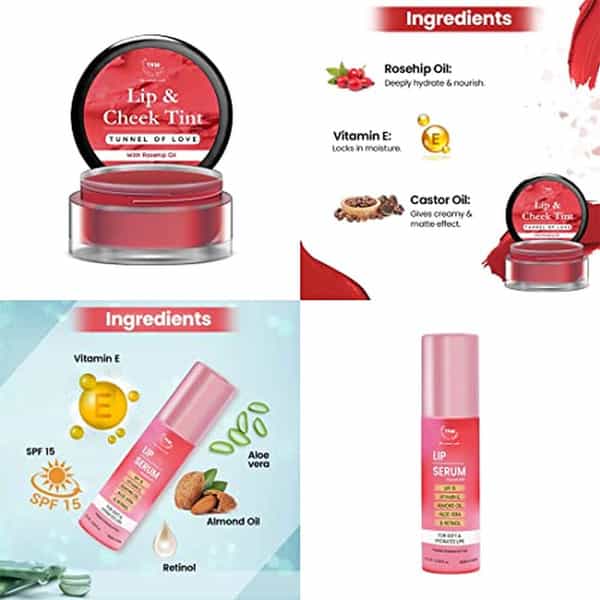 Tnw The Natural Wash Lip Care Combo With Tunnel Of Love Lip & Cheek Tint And Lip Serum
