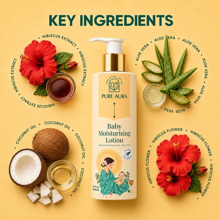 Pure Aura Babys Sunshine Shield Duo | Ayurvedic Baby Sunscreen Spf 30 & Baby Lotion