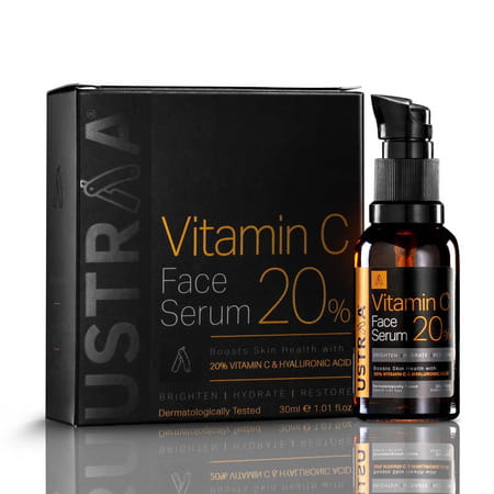 Ustraa Bright Skin Combo - 20% Vitamin C Face Serum 30ml & Night Cream 50g