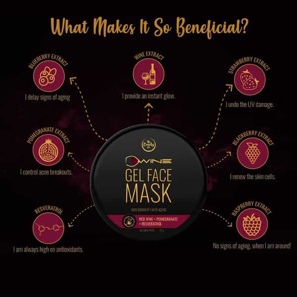 The Beauty Co. D'wine Face Gel Mask (20Gm) | Made In India