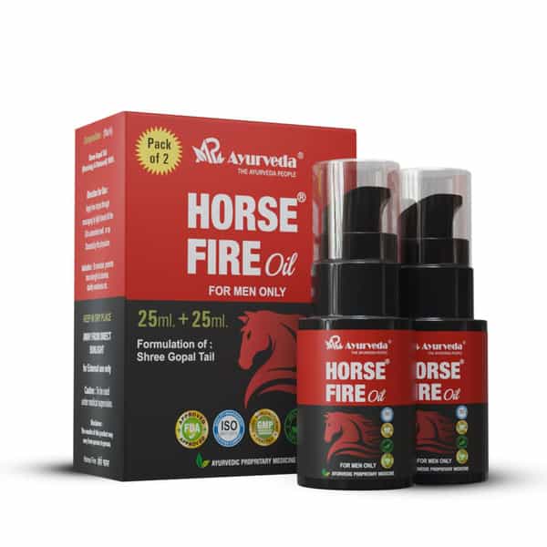 A R Ayurveda Horse Fire Ayurvedic Massage Oil For Men Formula Of Shree Gopal Tail - 25Ml Pack Of 2