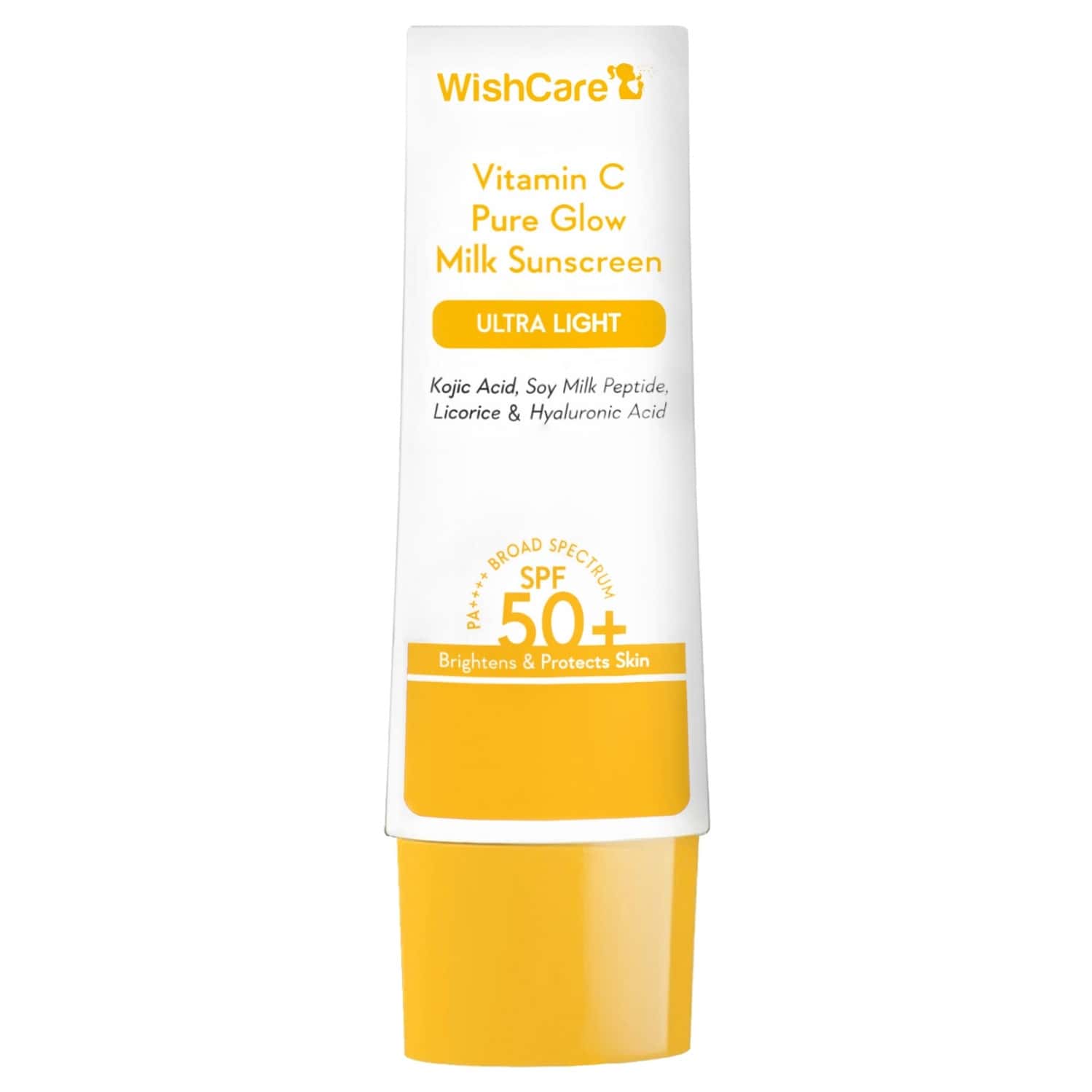 Wishcare Vitamin C Pure Glow Face Sunscreen Spf 50 Pa++++ -broad Spectum Ultra Light & No White Cast