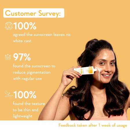 Wishcare Vitamin C Pure Glow Face Sunscreen Spf 50 Pa++++ -Broad Spectum Ultra Light & No White Cast