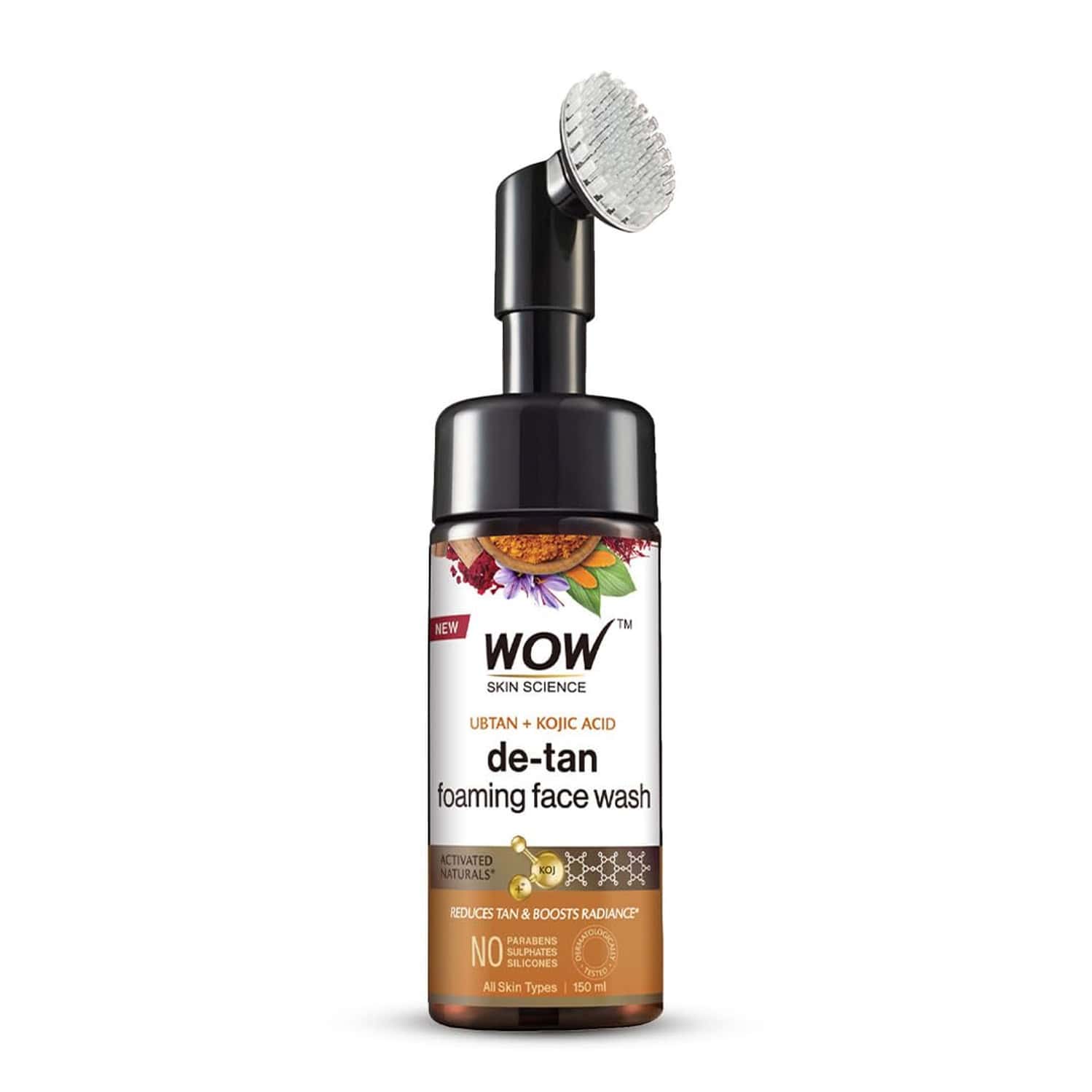 Wow Skin Science Ubtan Foaming Face Wash With Built-in Brush - 150 Ml