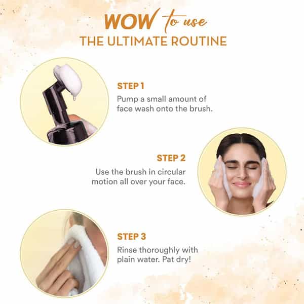Wow Skin Science Ubtan Foaming Face Wash With Built-In Brush - 150 Ml