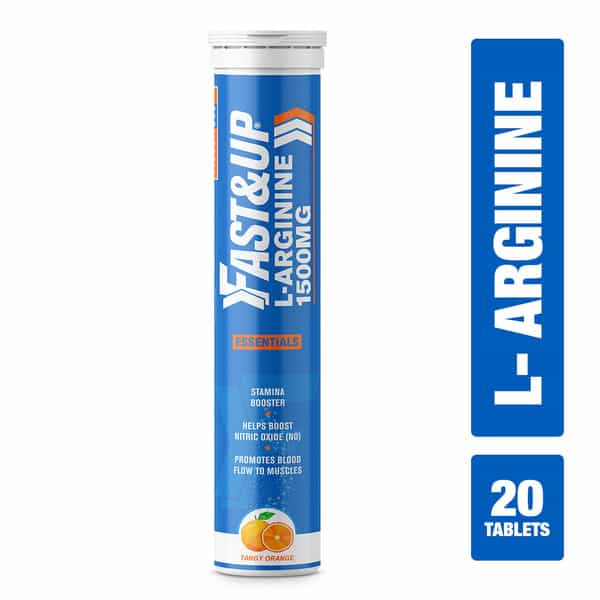 Fast&Up L-Arginine Essentials 1500 Mg -L-Arginine | Boosts Stamina -Orange-20 Effervescent Tablets