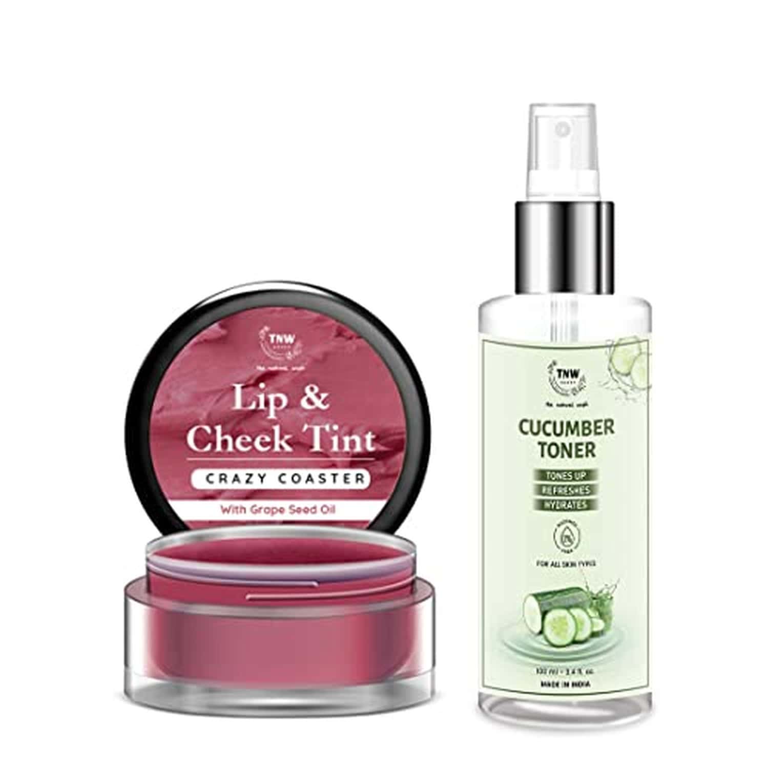 Tnw-the Natural Wash Lip & Skin Care Combo With Crazy Coaster Lip & Cheek Tint And Cucumber Toner