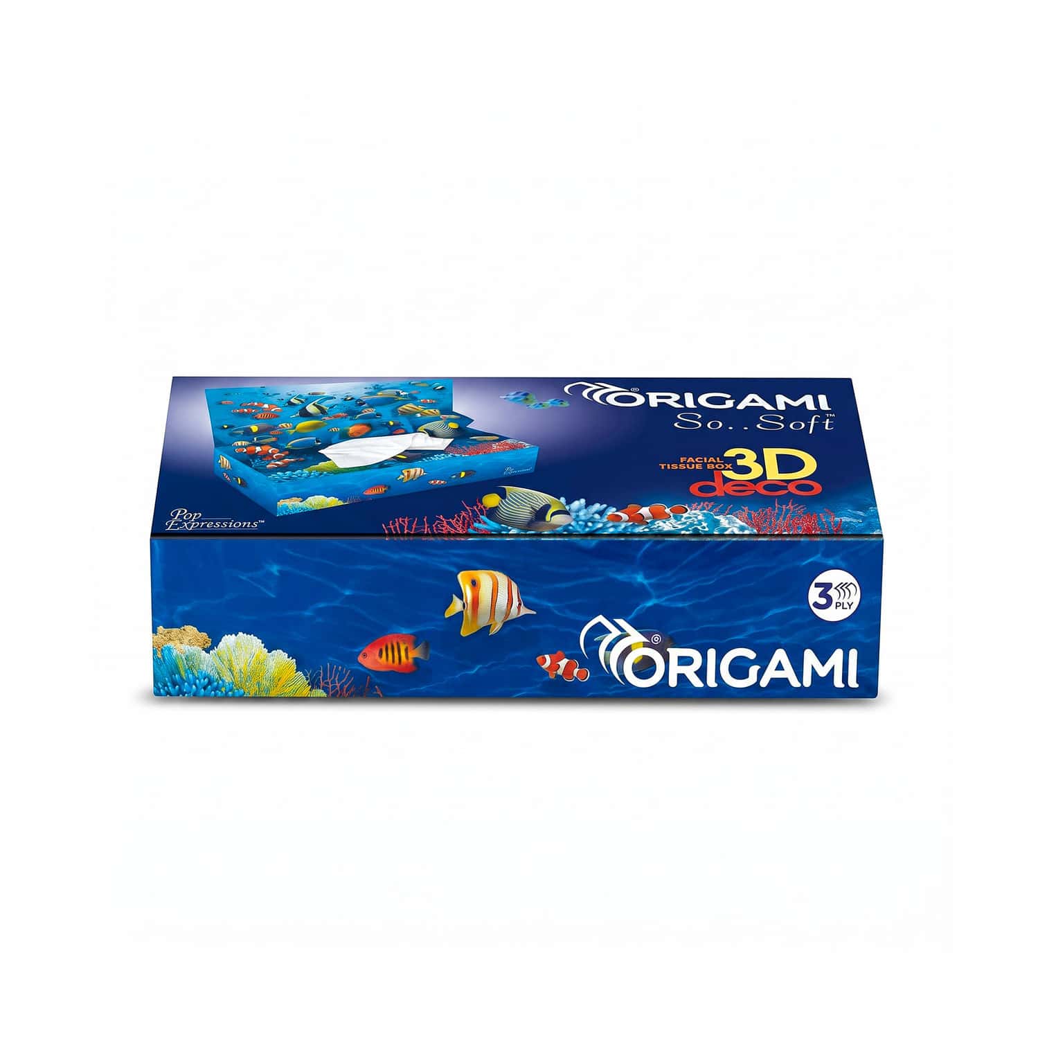 Origami 3d Pop Up Face Tissues | 60 Pulls | 3 Ply | 20cm X 20cm