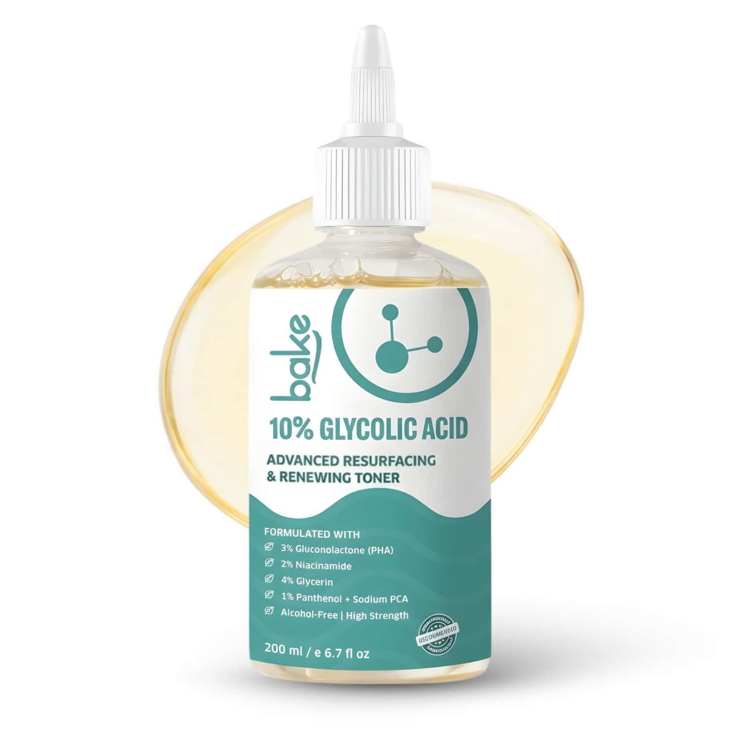 Bake 10% Glycolic Acid Resurfacing Toner For Smooth | Bright & Even Skin Tone-200ml