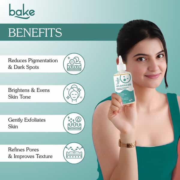 Bake 10% Glycolic Acid Resurfacing Toner For Smooth | Bright & Even Skin Tone-200Ml
