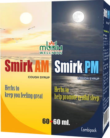 Mbdhwellness Smirk Cough Syrup Am+Pm Multi Symptom Combo Pack Day/Night Relief (Pack Of 2)