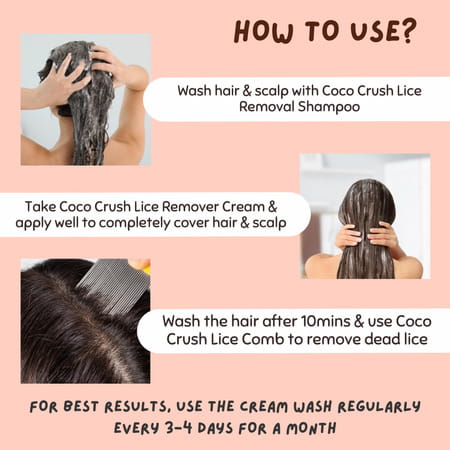 Coco Crush Ayurvedic Lice Cream Wash | Kills Lice/Eggs/Nits | 100% Naturally - 50g