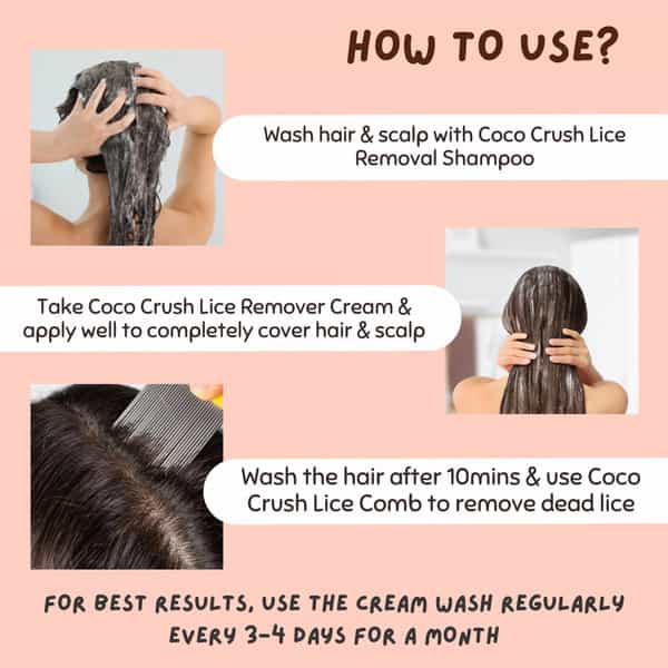 Coco Crush Ayurvedic Lice Cream Wash | Kills Lice/Eggs/Nits | 100% Naturally - 50G