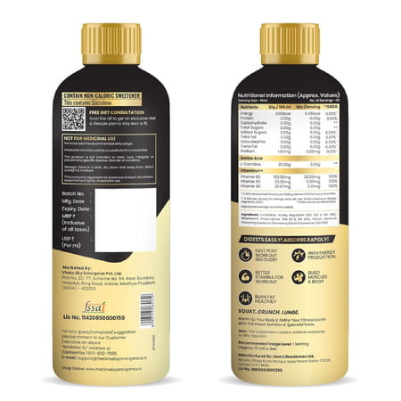 Vlado'S Himalayan Organics L Carnitine Liquid 3000mg I For Men & Women I Strawberry Flavor - 450 Ml