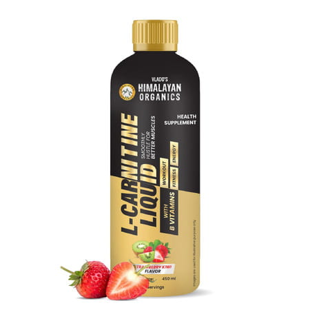 Vlado'S Himalayan Organics L Carnitine Liquid 3000mg I For Men & Women I Strawberry Flavor - 450 Ml