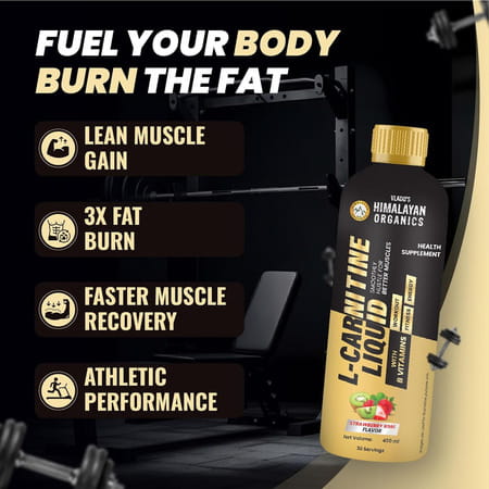 Vlado'S Himalayan Organics L Carnitine Liquid 3000mg I For Men & Women I Strawberry Flavor - 450 Ml