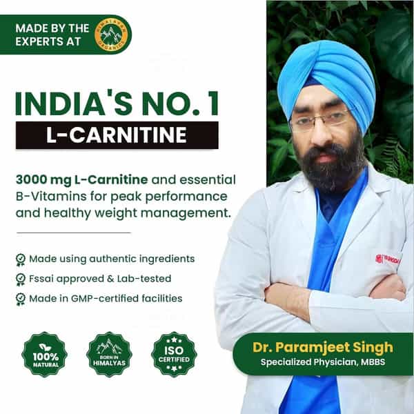 Vlado's Himalayan Organics L Carnitine Liquid 3000Mg I For Men & Women I Strawberry Flavor - 450 Ml