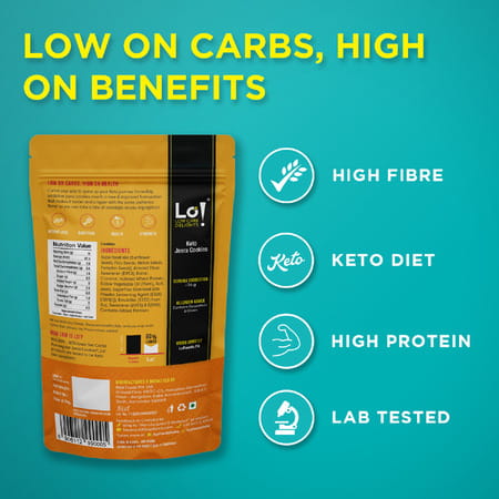 Lo! Low Carb Delights - Jeera Keto Sugar Free Cookies (100g)