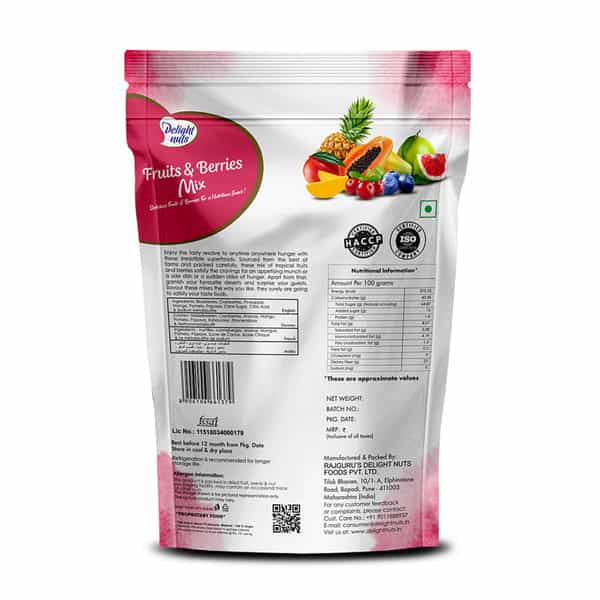 Delight Nuts Fruits & Berries Mix- Delicious Fruits & Berries For Nutritious Snack 200Gm