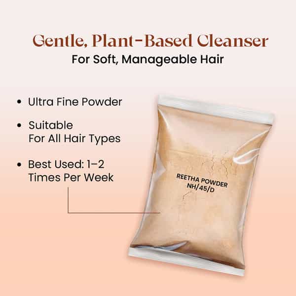 Raw Tatva Reetha Powder For Hair Cleansing| Scalp Purification & Natural Shine | 100G