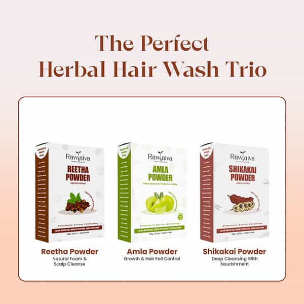 Raw Tatva Reetha Powder For Hair Cleansing| Scalp Purification & Natural Shine | 100G