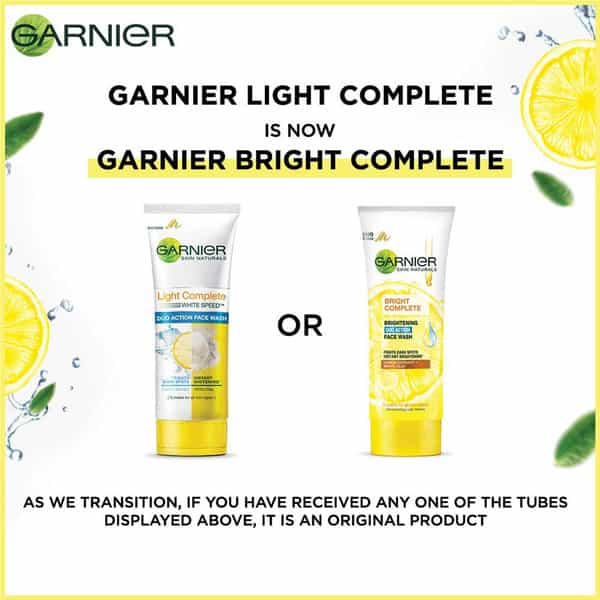Garnier Bright Complete Brightening Duo Action Facewash - 100 Gm