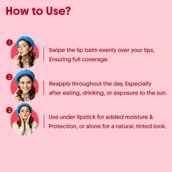 Aravi Organic Beetroot Tinted Lip Balm With Spf 50 Pa+++ | 5 Gm