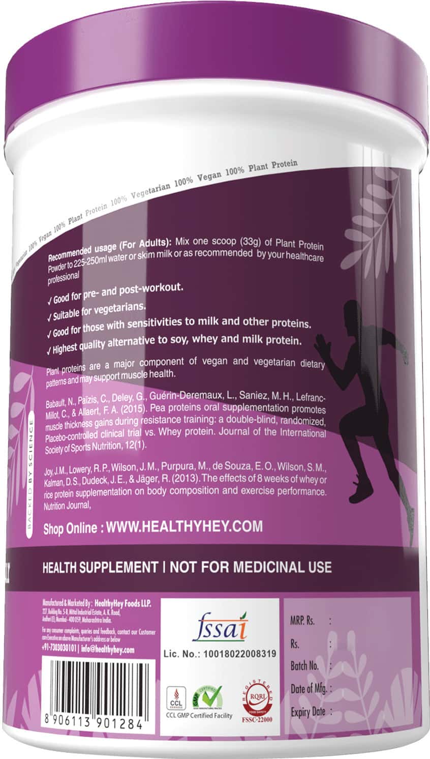 Buy PLANT BASED VEGAN PROTEIN POWDER, LOW NET CARBS, NON DAIRY, 500