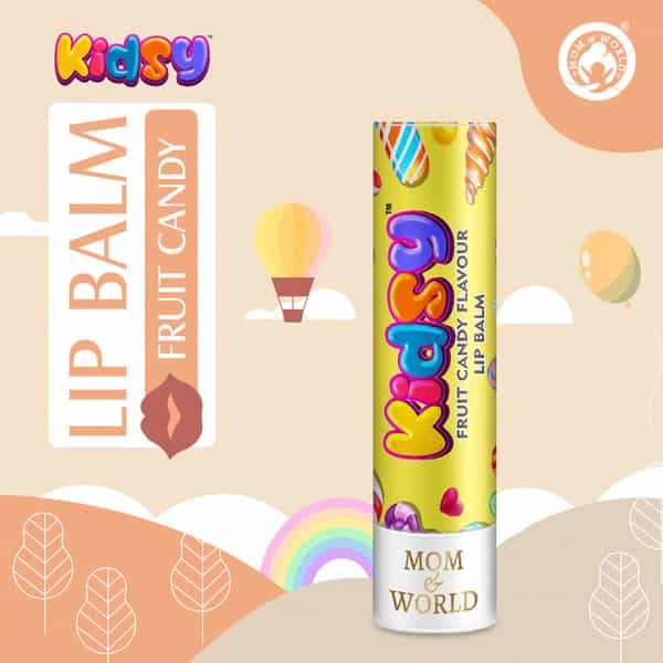 Mom & World Kidsy Natural Fruit Candy Lip Balm Kids & Baby Lip Balm With Shea Butter Vitamin E 4.5G
