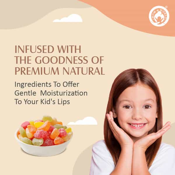 Mom & World Kidsy Natural Fruit Candy Lip Balm Kids & Baby Lip Balm With Shea Butter Vitamin E 4.5G