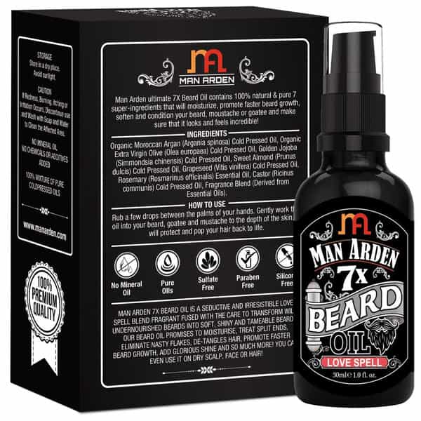 Man Arden 7X Beard Oil 30Ml(Love Spell)-7 Premium Oils Blend For Beard Growth & Nourishment