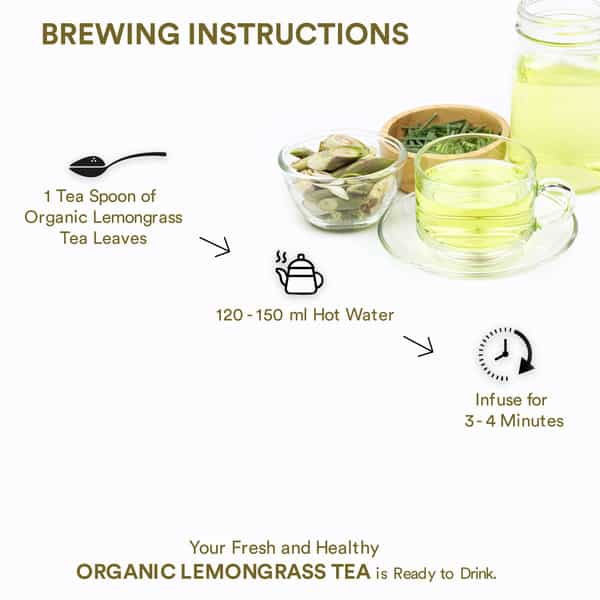 The Tea Ark Lemongrass Tea Leaves (50G) Tin Pack |Caffeine Free Whole Leaf Blend (25 Servings)