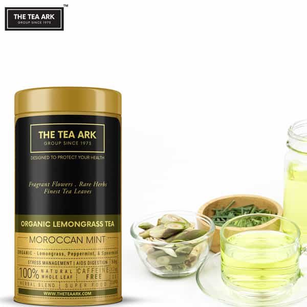 The Tea Ark Lemongrass Tea Leaves (50G) Tin Pack |Caffeine Free Whole Leaf Blend (25 Servings)