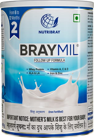 Braymil 2 Infant Formula | Stage - 2 For 6 To 12 Months - 400 Gm