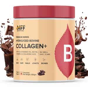 Myfitfuel Hydrolyzed Bovine Collagen + Glucosamine, Hyaluronic, Biotin, Vitamin C (250g, Chocolate)
