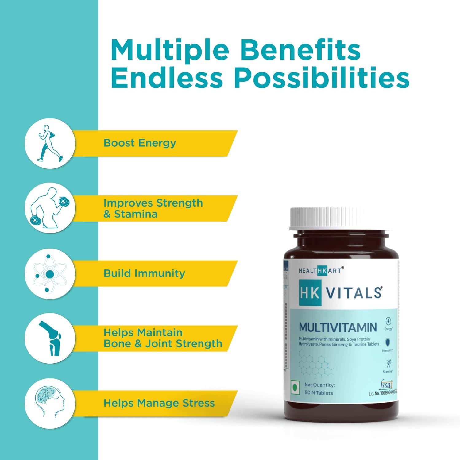 Buy HEALTHKART HKVITALS MULTIVITAMIN SUPPLEMENTS 90 TABLETS Online