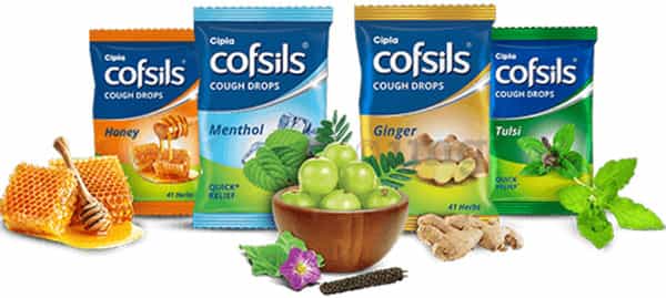 Cofsils Drops Assorted (Honey Menthol Ginger & Tulsi) Jar Of 220