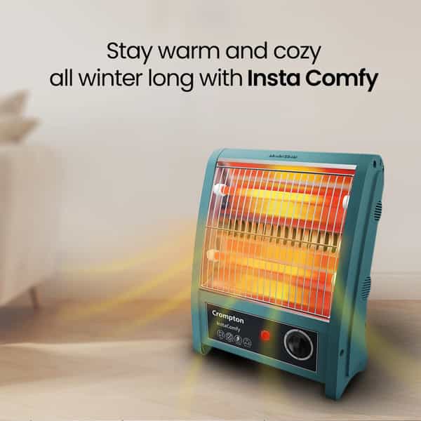 Crompton Insta Comfy 800 Watt Room Heater With 2 Heat Settings(Grey Blue)