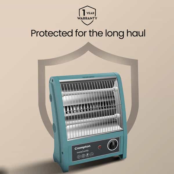 Crompton Insta Comfy 800 Watt Room Heater With 2 Heat Settings(Grey Blue)
