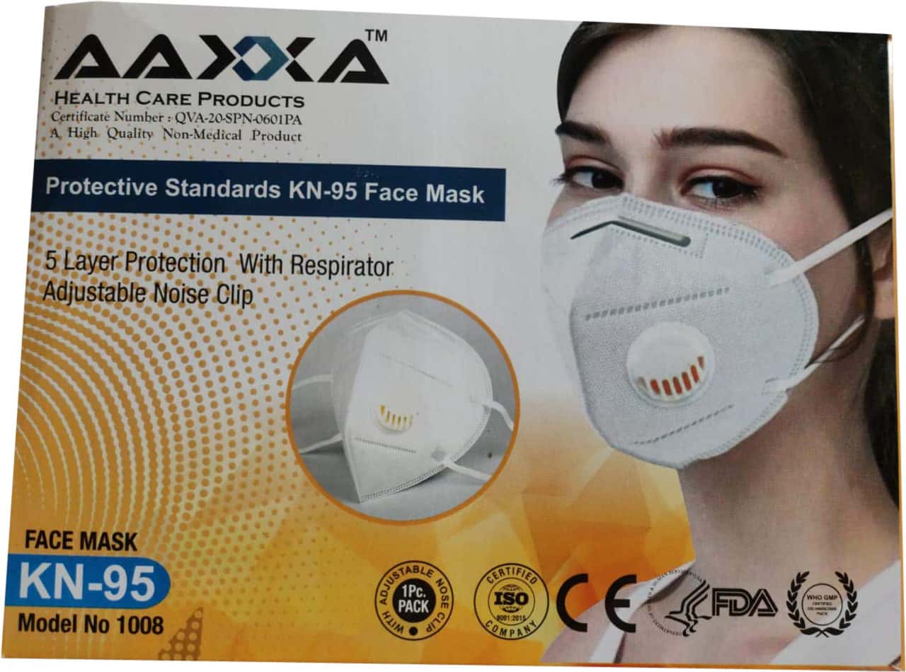 Aaxxa Kn 95 Mask Yellow With Respirator 1