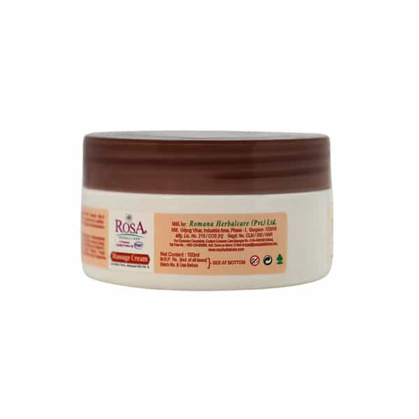 Rosa Massage Cream With Aloevera,Almond & Vitamin - E I Moisturizing ,Reduce Dryness I Pack 2*100Ml