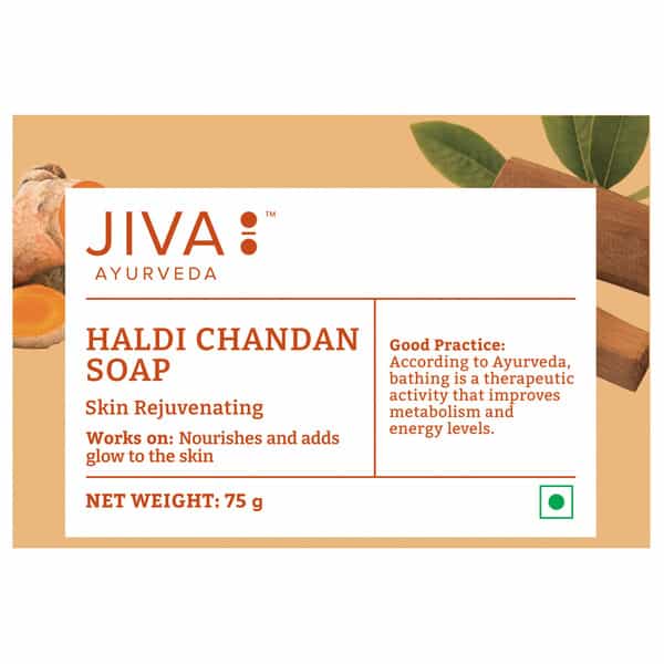 Jiva Haldi Chandan Bathing Soap Natural Haldi Chandan Soap 75Gm (Pack Of 8)